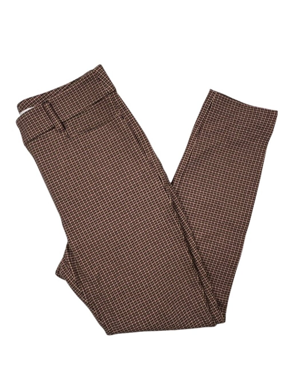 LOFT The Sutton Skinny Pants 2P Brown Houndstooth Stretch Petite